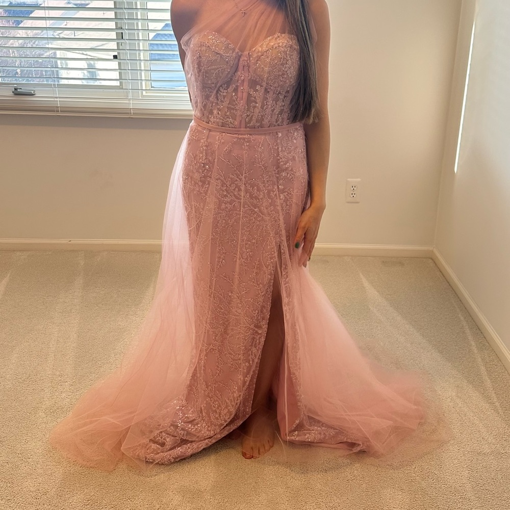 Beaded pink dress size 6